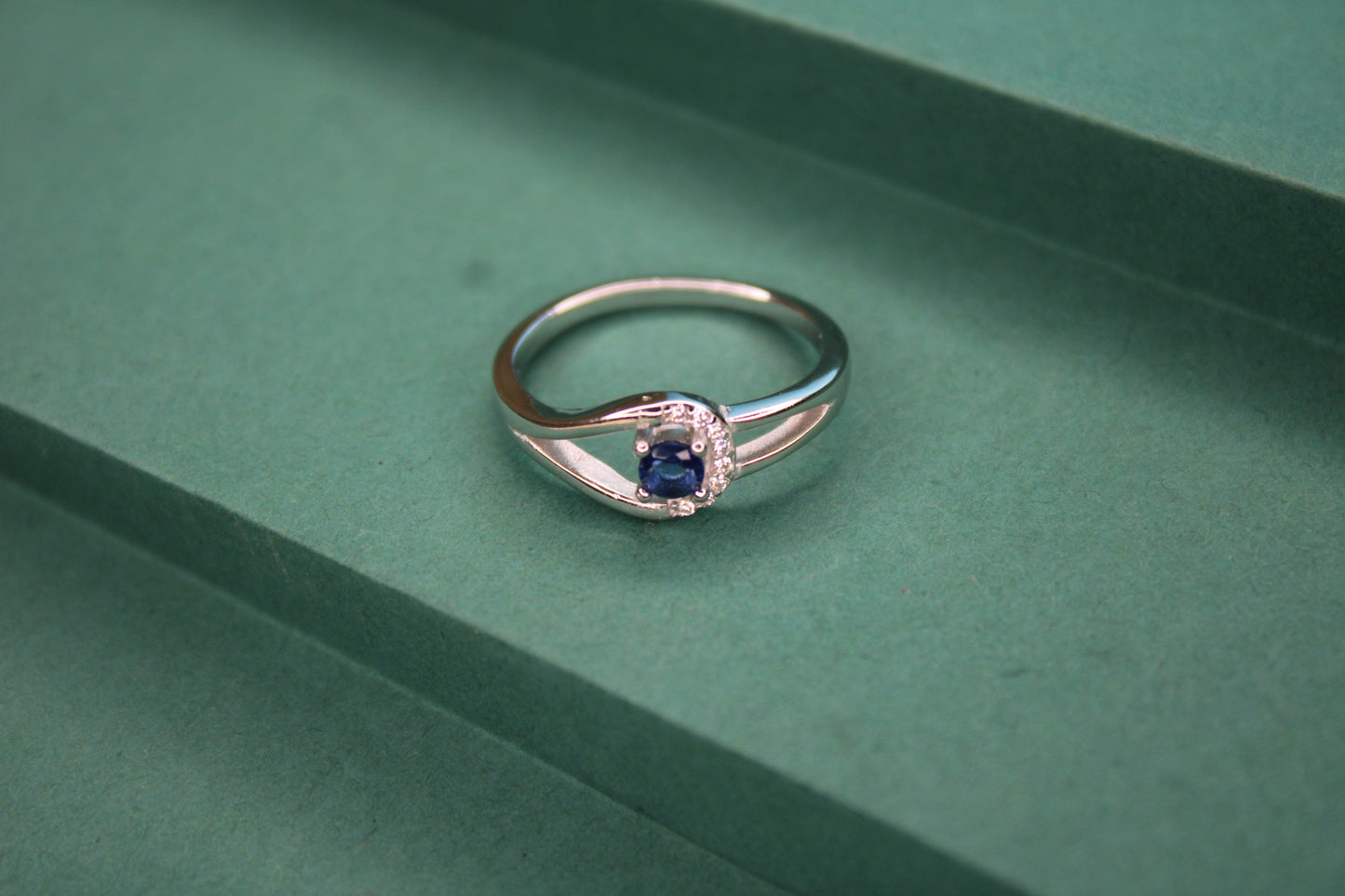 Silver Blue Stone Ring - Avika jewels