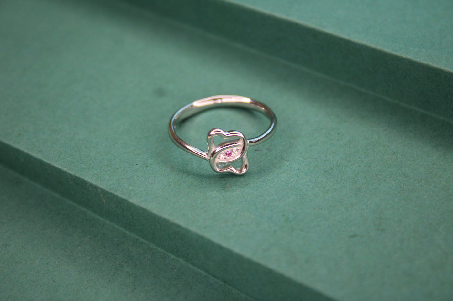 Silver Twin Heart Ring - Avika jewels
