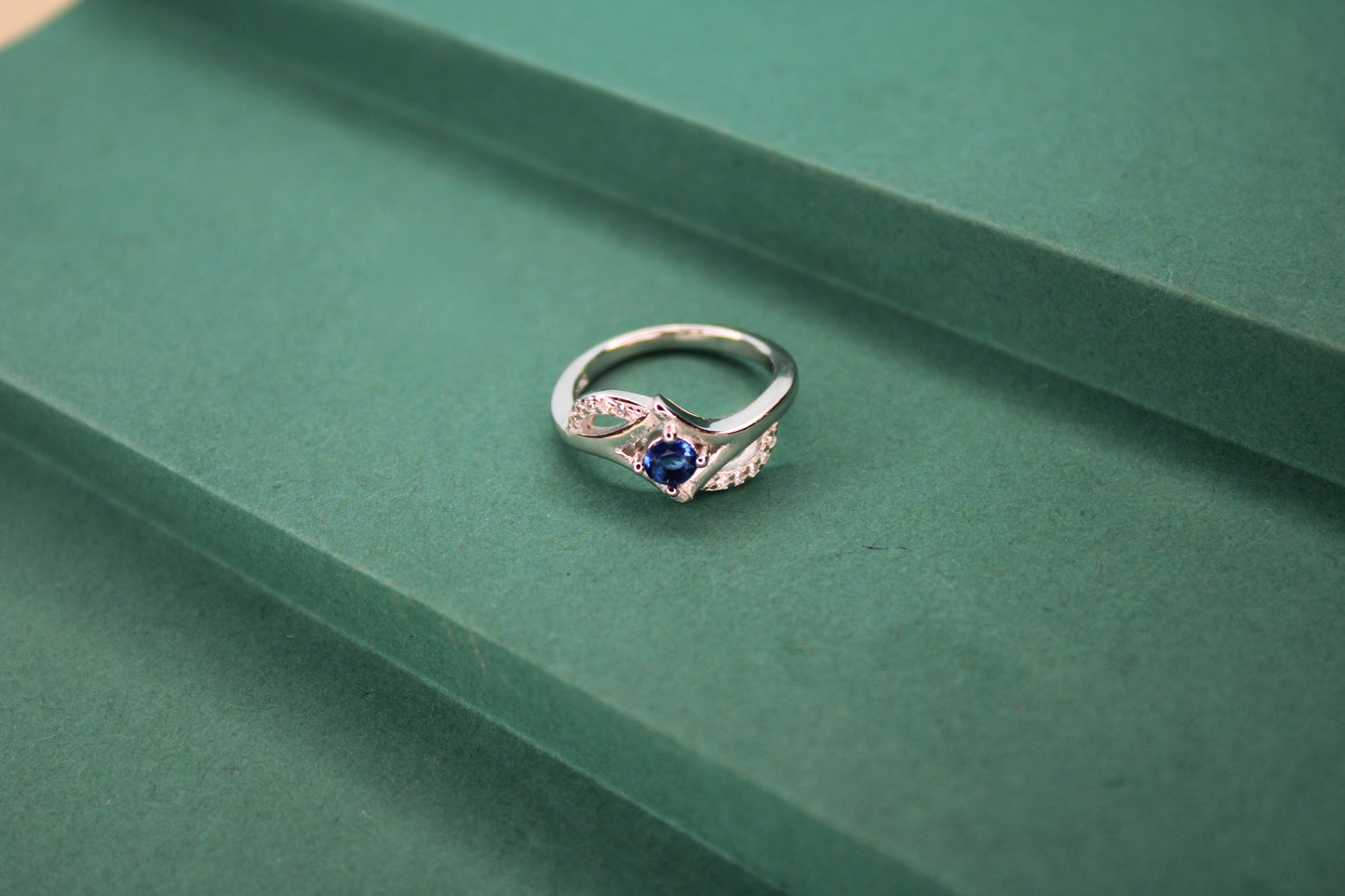 Silver Blue Stone Ring - Avika jewels