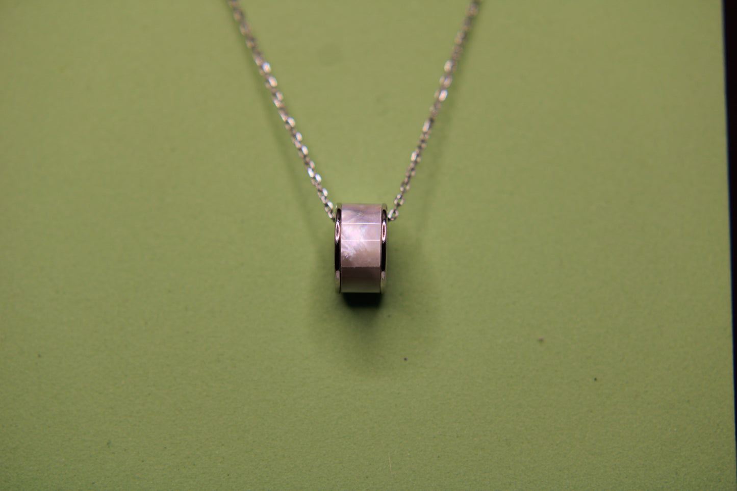 Silver Luna Ring Pendant Chain