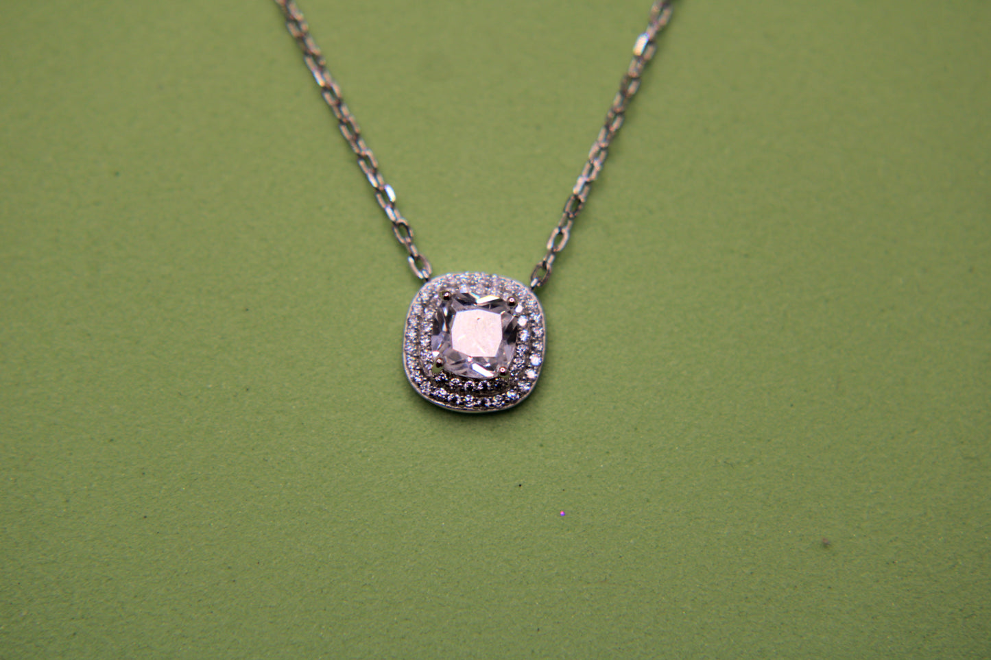 Silver Diamond Pendant Chain - Avika jewels