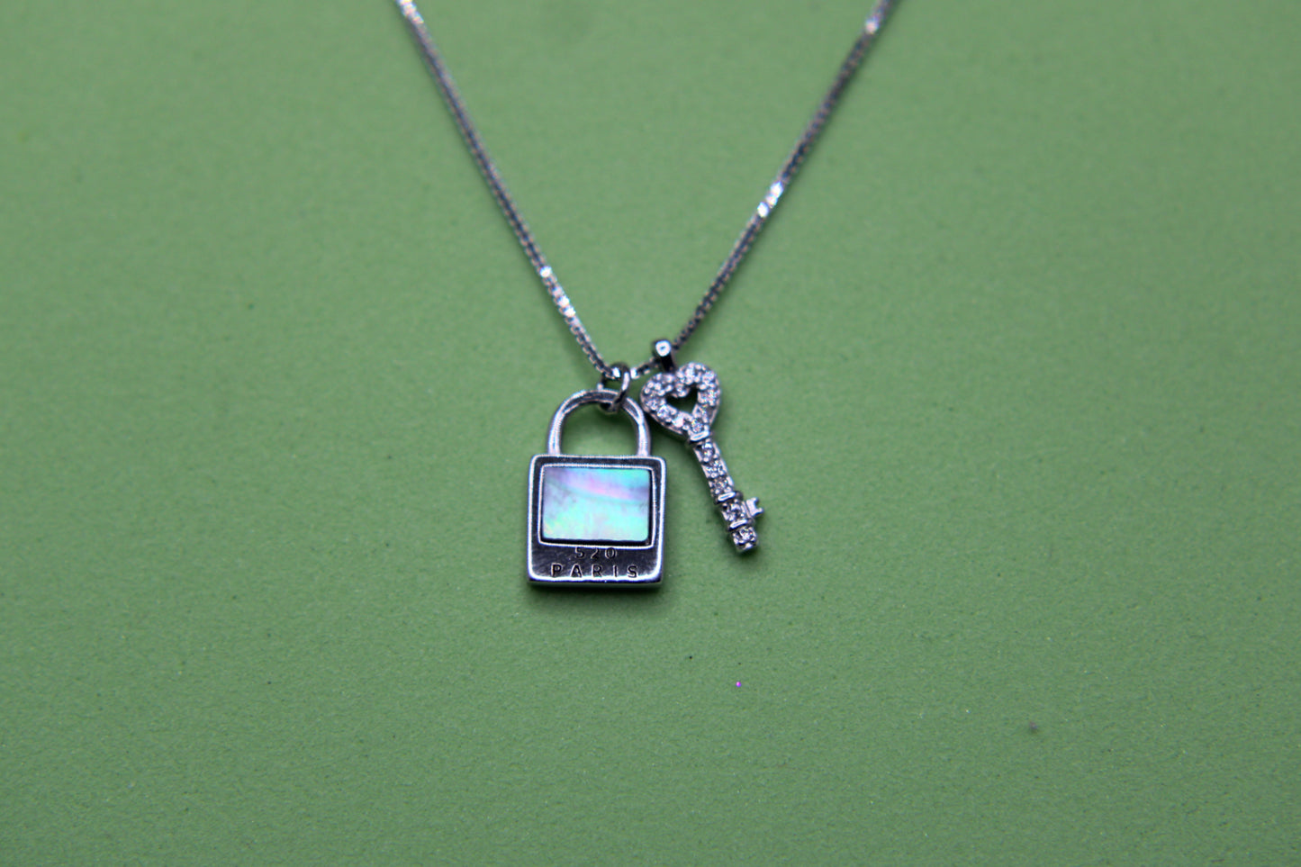 Silver Lock & Key Pendant Chain