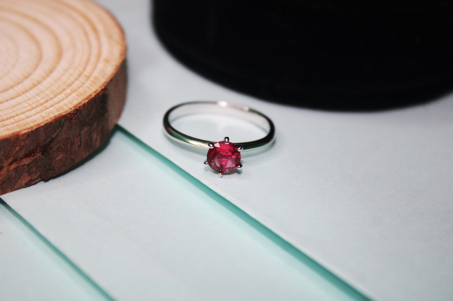 Silver Pink Stone Ring - Avika jewels