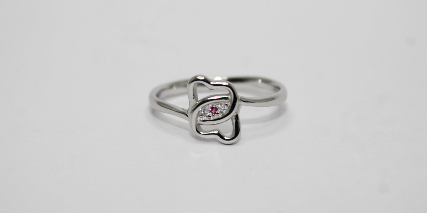 Silver Twin Heart Ring - Avika jewels
