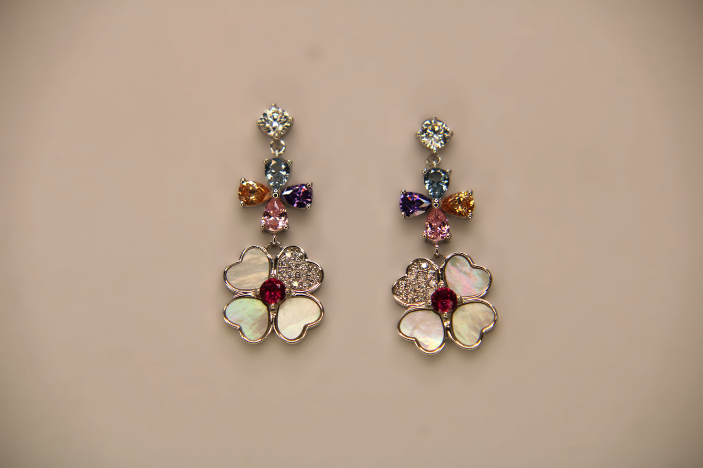 Silver Flower Pendant Tops Set - Avika jewels