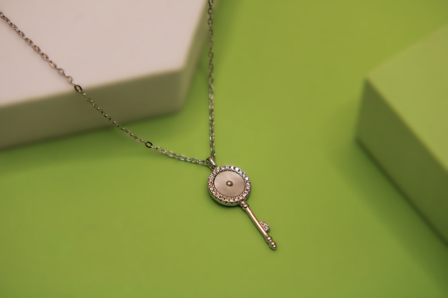 Silver Key Pendant Chain