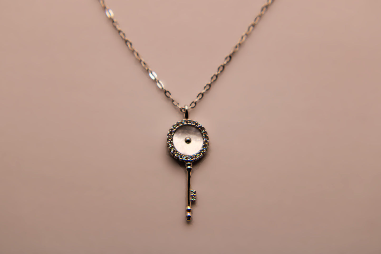 Silver Key Pendant Chain