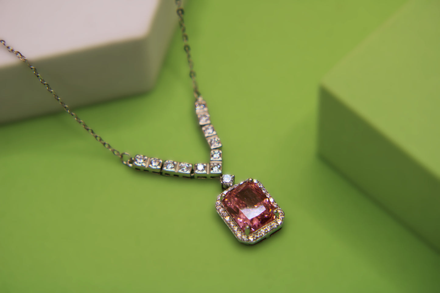 Silver Gem Pendent Chain