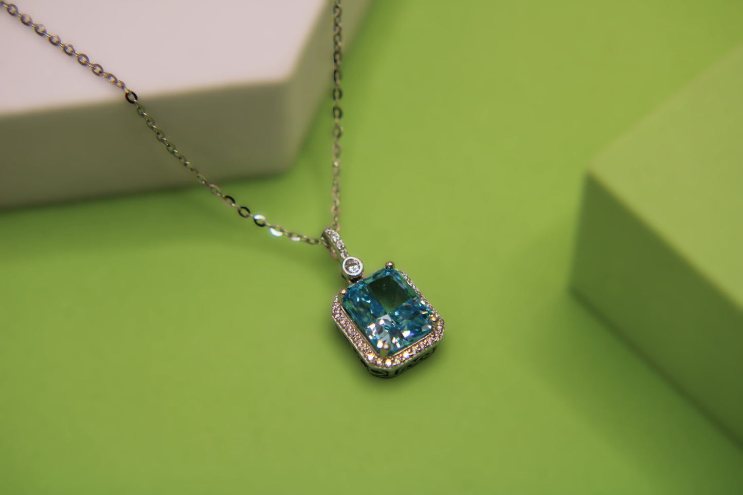 Silver Gem Pendant Chain