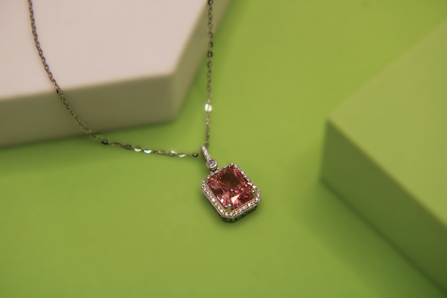 Silver Gem Pendant Chain