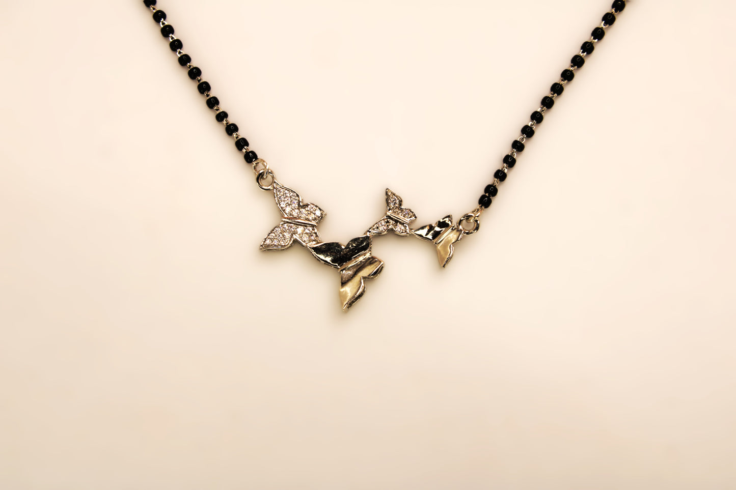 Silver Butterfly Mangalsutr