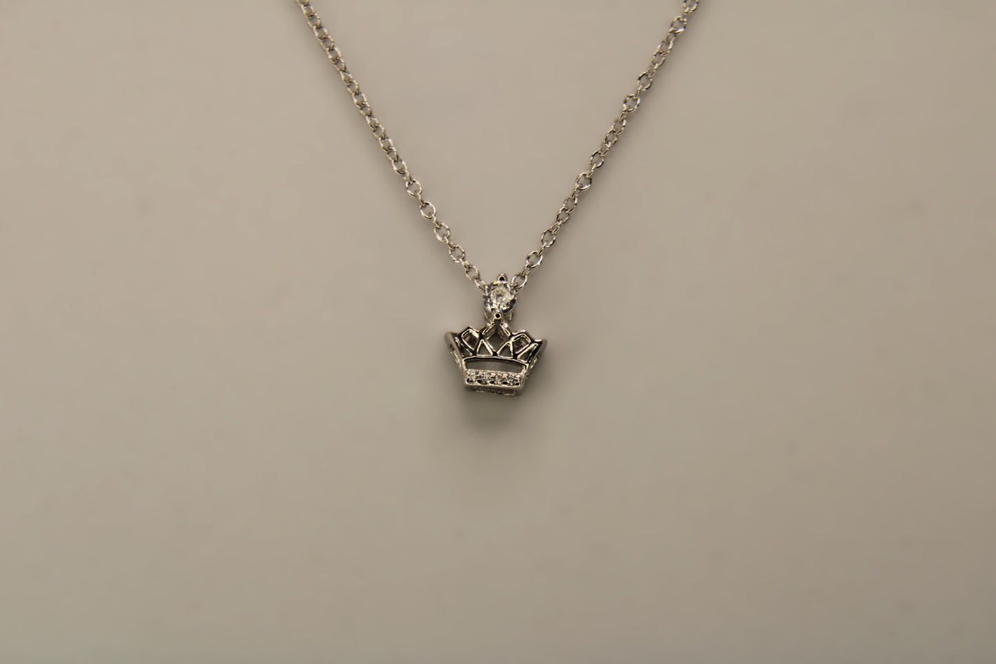 Silver Crown Pendant Chain