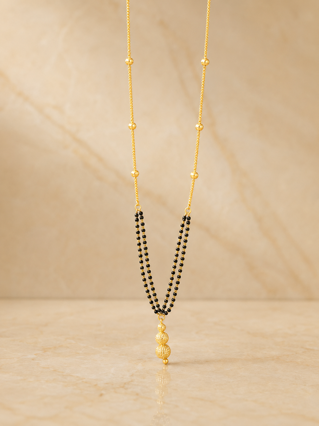Gold plated silver 925 mangalsutr - Avika jewels