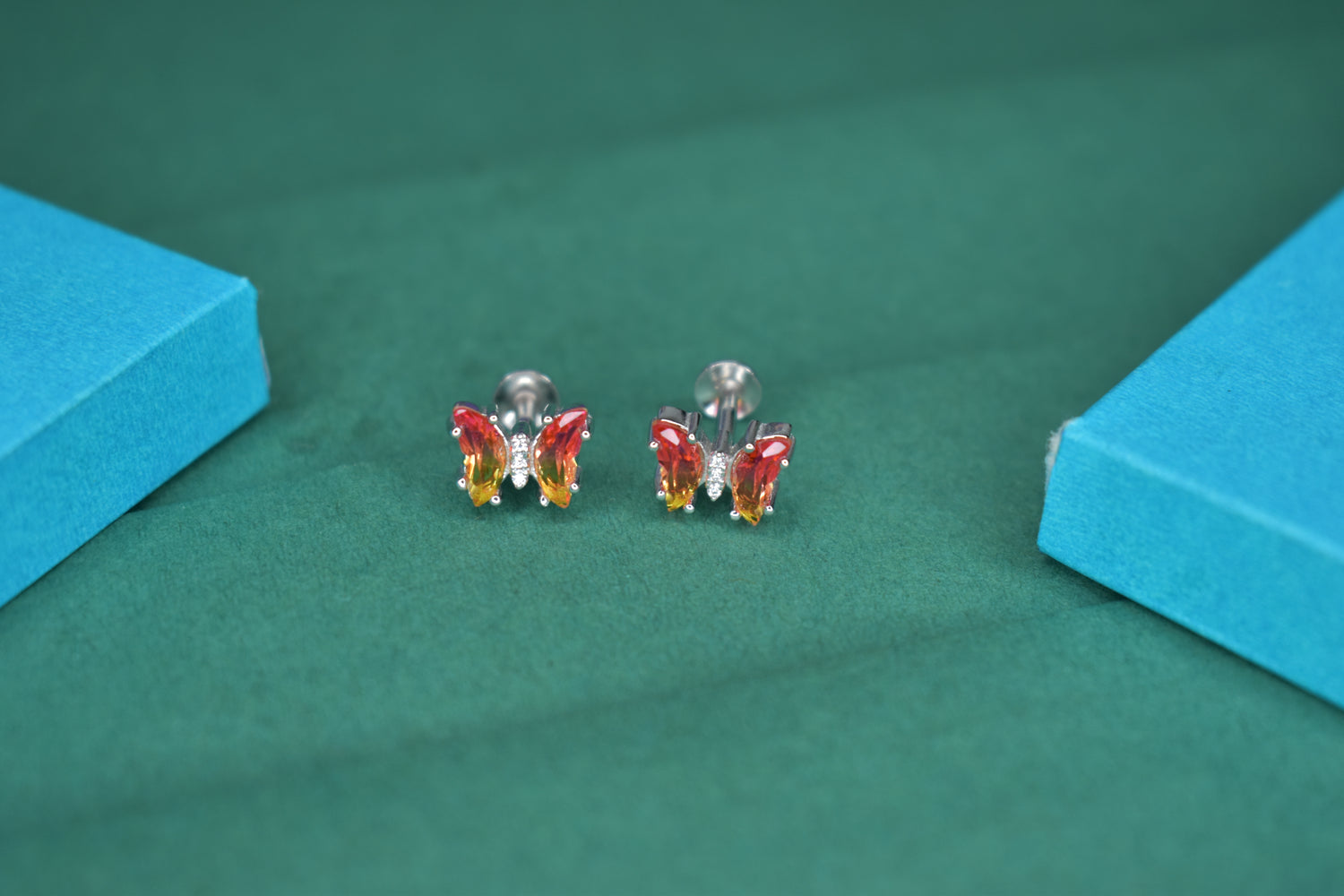 Multi Color Butterfly Studs - Avika jewels