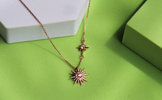 SIlver Sun Pendant Chain - Avika jewels