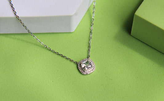 Silver Diamond Pendant Chain - Avika jewels