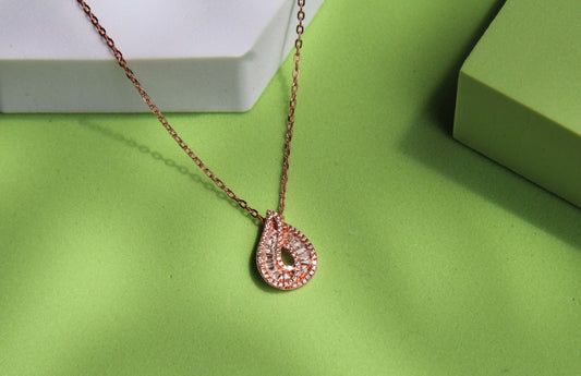 Silver Drop Pendant Chain - Avika jewels