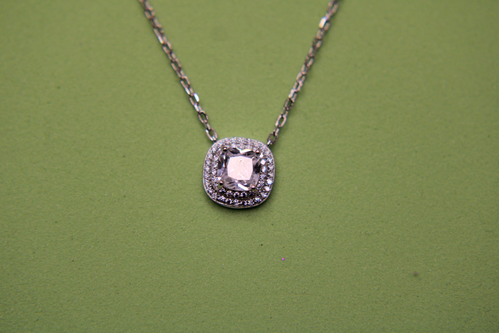 Silver Diamond Pendant Chain - Avika jewels