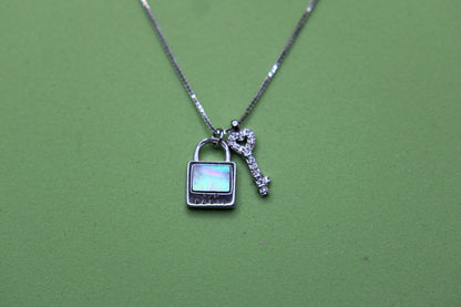 Silver Lock & Key Pendant Chain