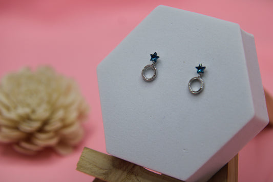 Silver Star Earings - Avika jewels