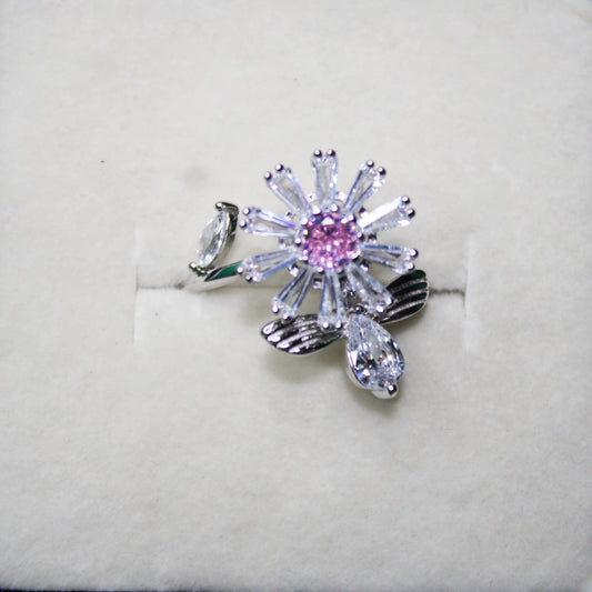 Silver Rotating Flower Ring - Avika jewels