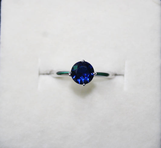 Silver Blue Stone Ring - Avika jewels
