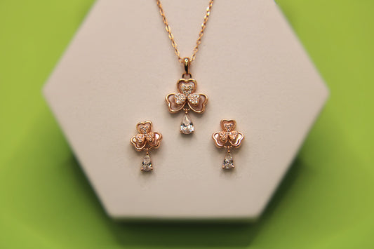 Silver Flower Pendant Tops Set - Avika jewels