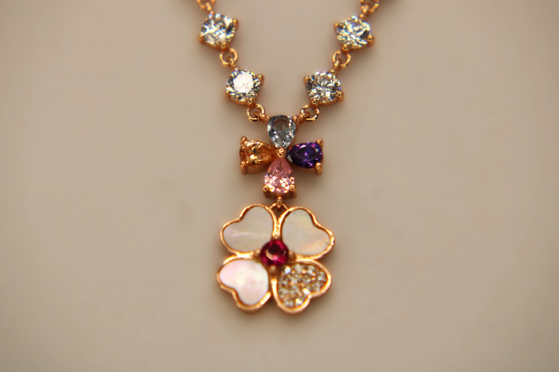 Silver Flower Pendant Tops Set - Avika jewels