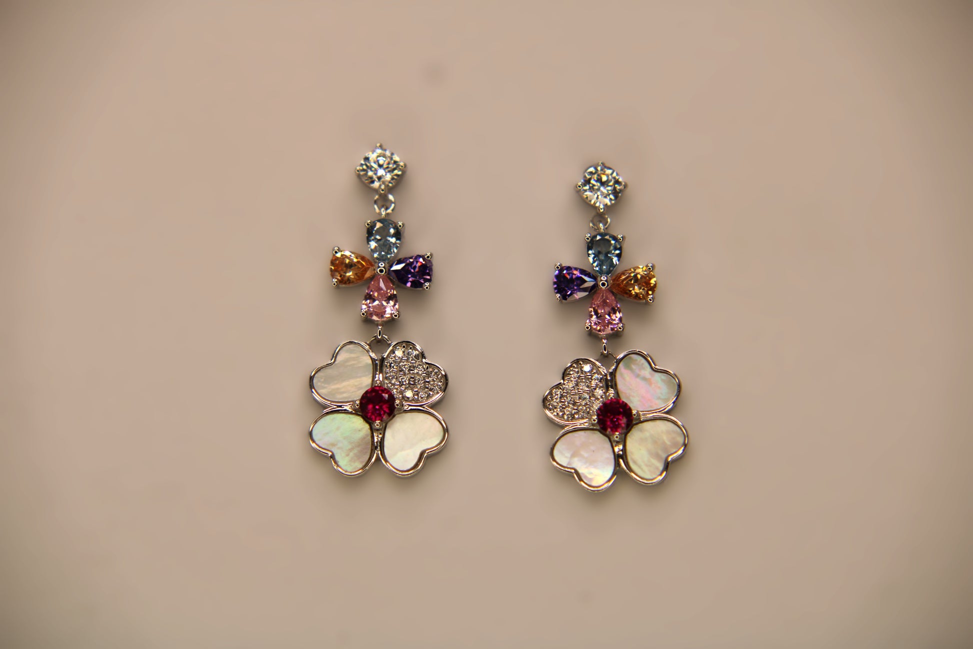 Silver Flower Pendant Tops Set - Avika jewels