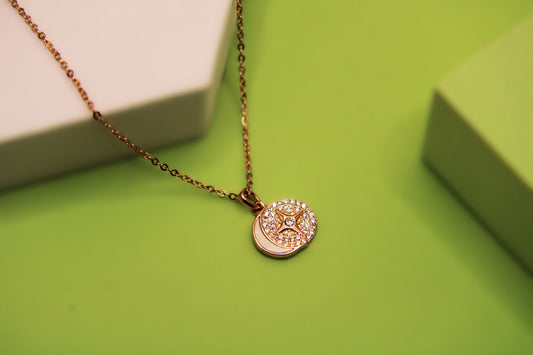 Silver Moon Pendant Chain - Avika jewels