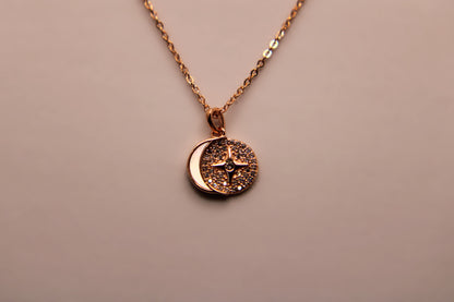 Silver Moon Pendant Chain - Avika jewels