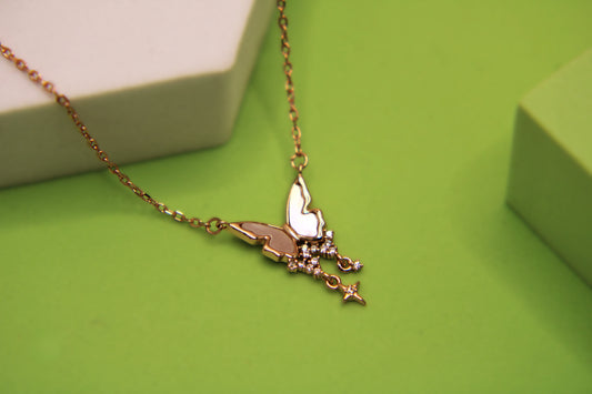 Silver Butterfly Pendant Chain