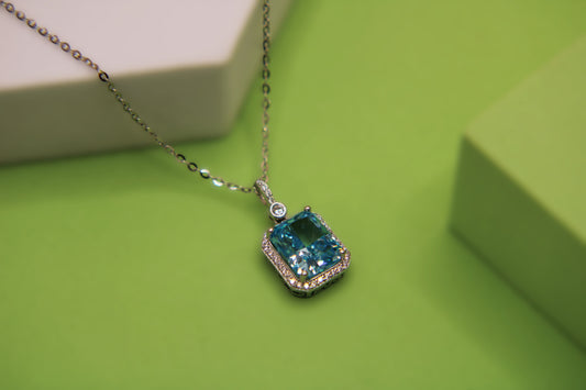 Silver Gem Pendant Chain