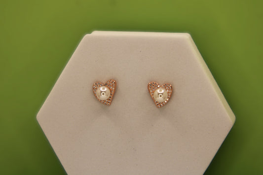 Silver Heart Pearl Tops