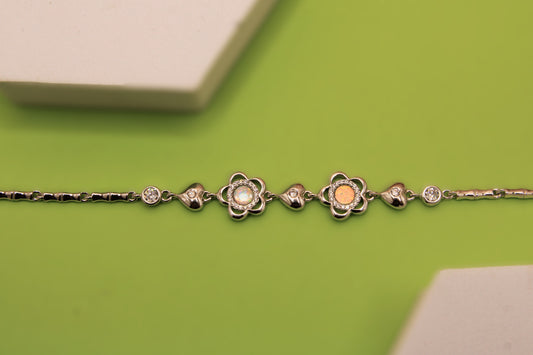 Silver Floral Bracelet