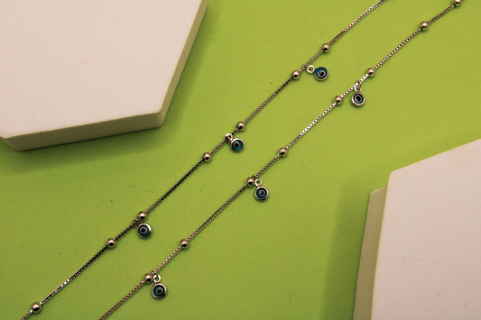 Silver Evil Eye Payal