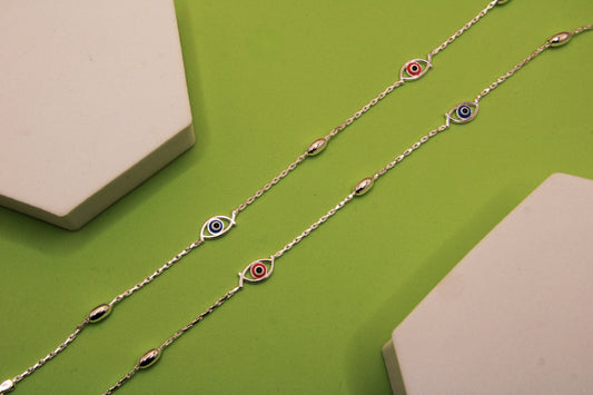 Silver Evil Eye Payal