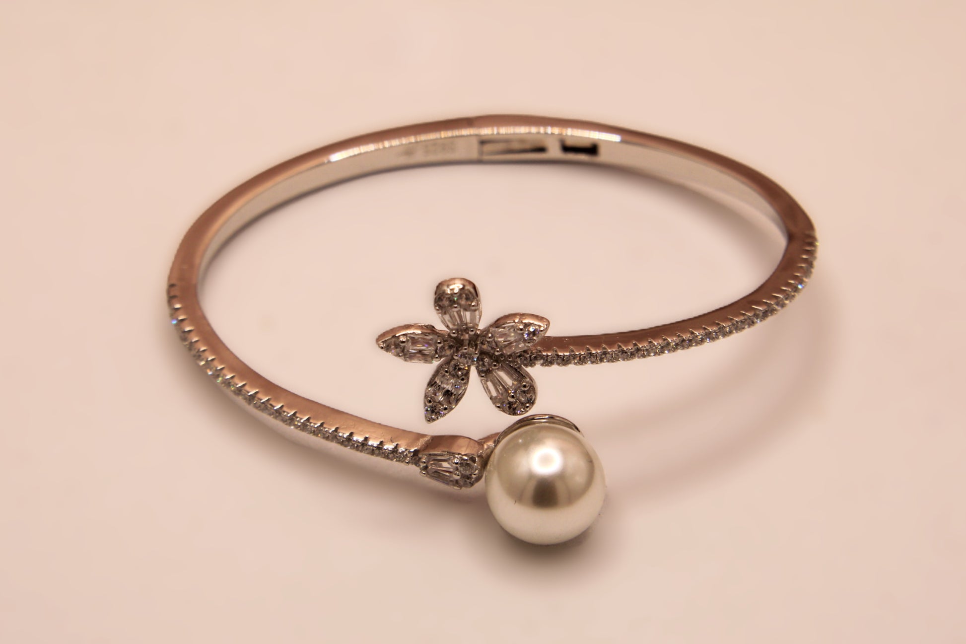 Silver Pearls Kada - Avika jewels