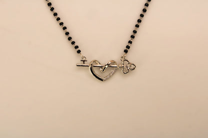 Silver Heart Mangalsutr