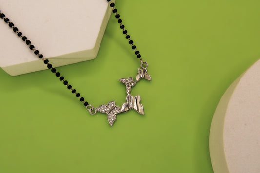 Silver Butterfly Mangalsutr