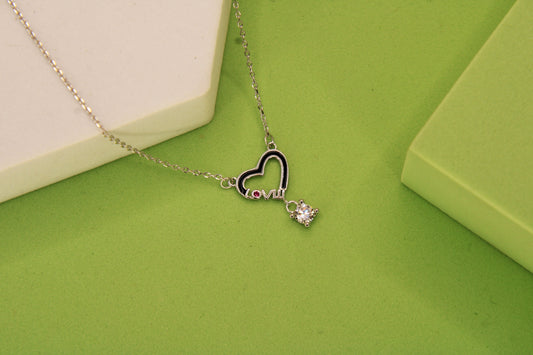 Silver Heart Pendant Chain