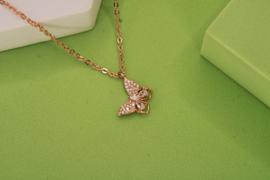 Silver Butterfly Pendant Chain