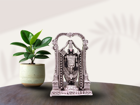 Silver Antique Finish Tirupati Balaji Idol.