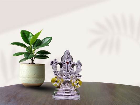 Silver Polyresin Lord Ganesha Idol for Home Décor & Gifting