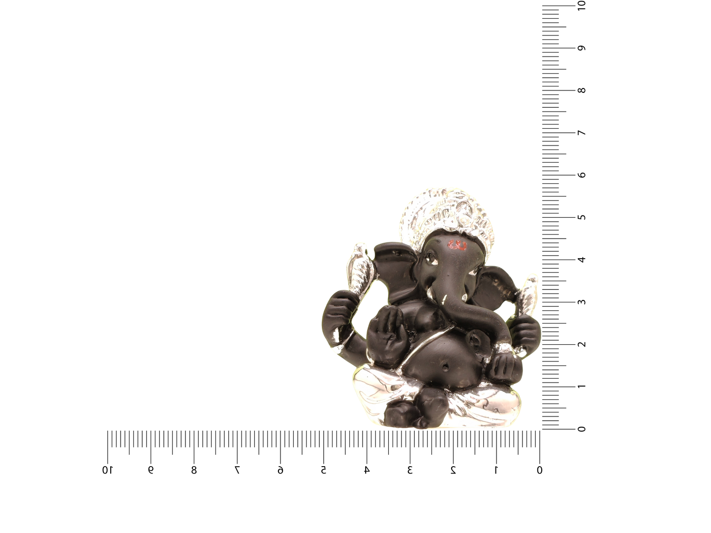 Black & Silver Polyresin Lord Ganesha Idol for Home Décor & Gifting