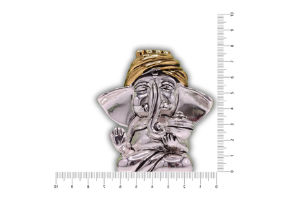 Silver & Gold Polyresin Lord Ganesha Idol for Home Décor and Gifting