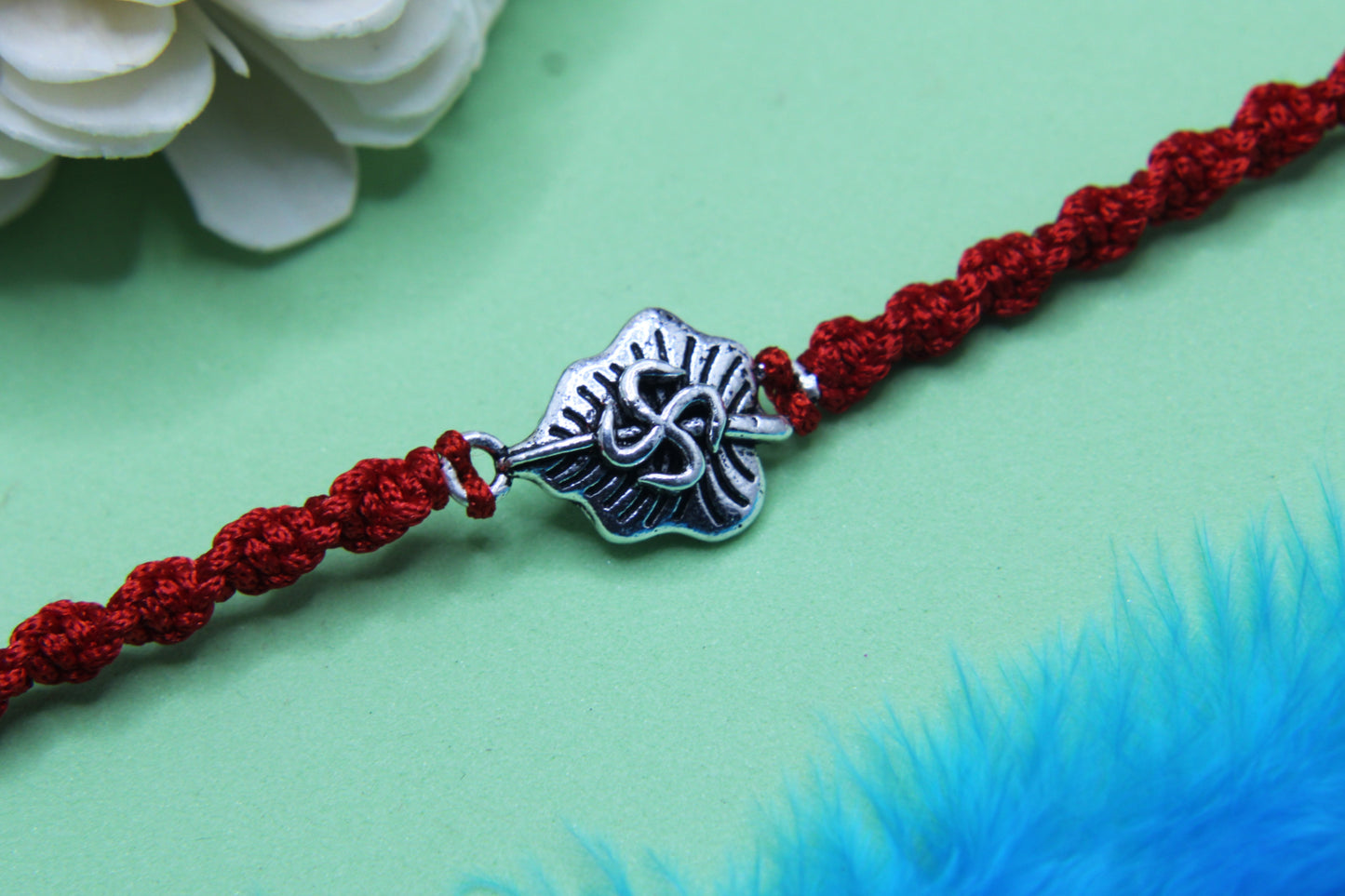 Silver Swastik Rakhi