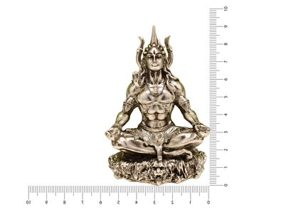 Lord Shiva in Meditation – Silver Finish Polyresin Idol