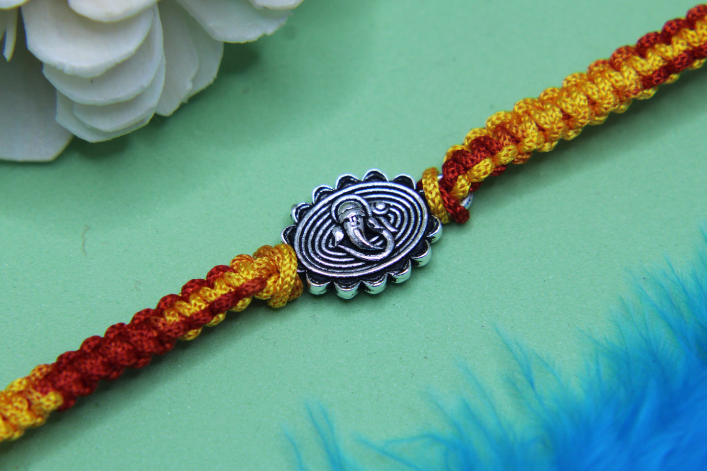 Silver OM Ganesha Rakhi